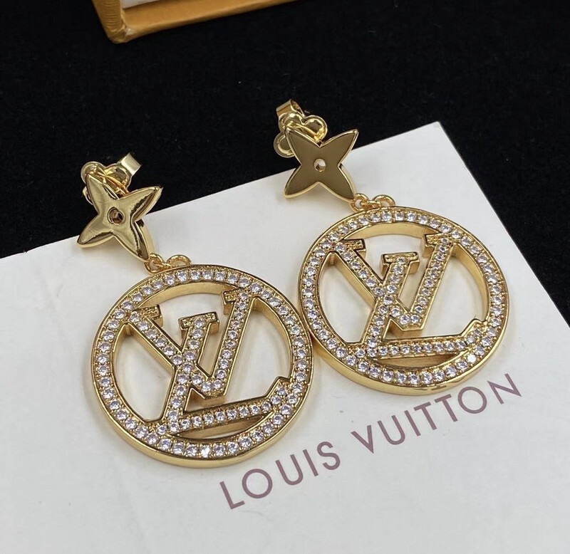 Top Quality 18CT Gold Plated Stainless Steel Dangle Hoop Earrings with Hand-Filled Cubic Zirconias 2.8x2.8cmx4cm