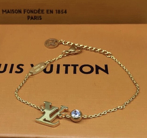 High Quality 18CT Gold Stainless Steel Idylle Blossom Stud Diamond Bracelet Size Adjustable