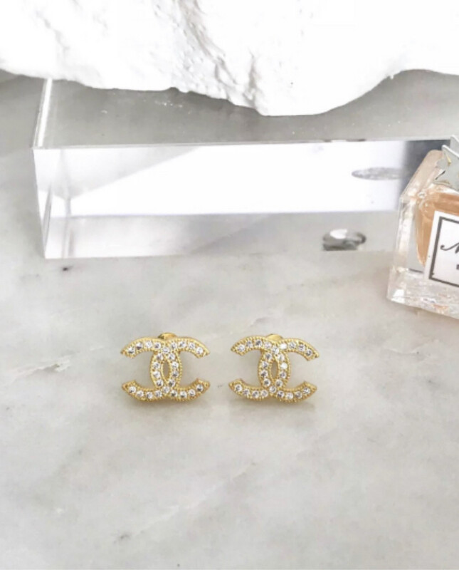 SALE *9Ct Gold 925 Sterling Silver Earrings with Cubic Zirconias 1x1.4cm
