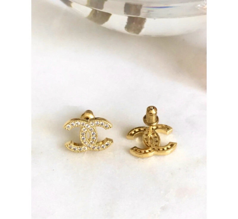 SALE *9Ct Gold 925 Sterling Silver Earrings with Cubic Zirconias 1x1.4cm