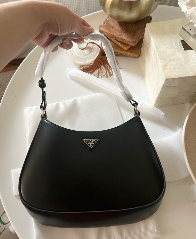 High Quality Brushed Black Vegan Leather Cleo Bag