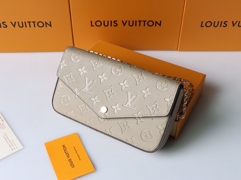 HIGH Quality Felicie Pochette In Beige Toutertelle Leather