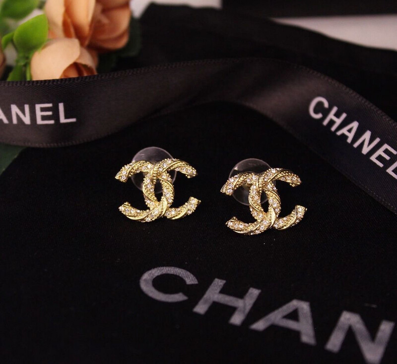 Gold Plated Wire Look with Zirconia Stud Earrings 1.5x2cm