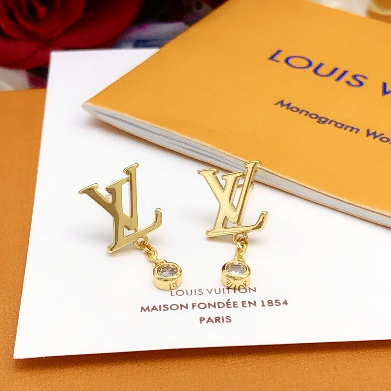 AAA+ High Quality 18CT Gold Stainless Steel Idylle Blossom Stud Earrings with Cubic Zirconia 1x2.2cm