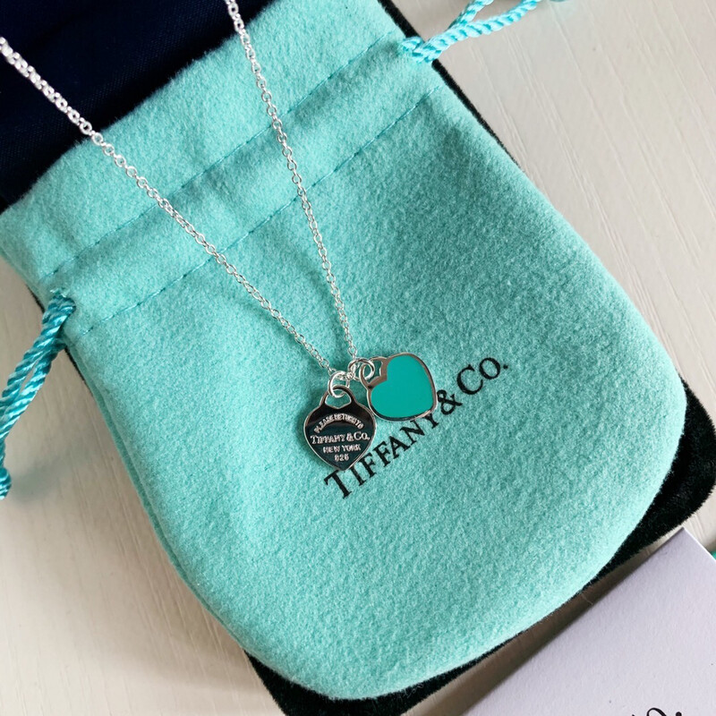 High Quality Stainless Steel Tiffany Blue Heart Necklace - Size Adjustable