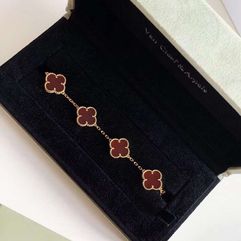 AAA+ High Quality 18CT Gold 925 Sterling Silver Carnelian Arpels Bracelet