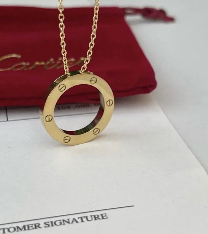 AAA+ High Quality 18Ct Gold Titanium Love Necklace