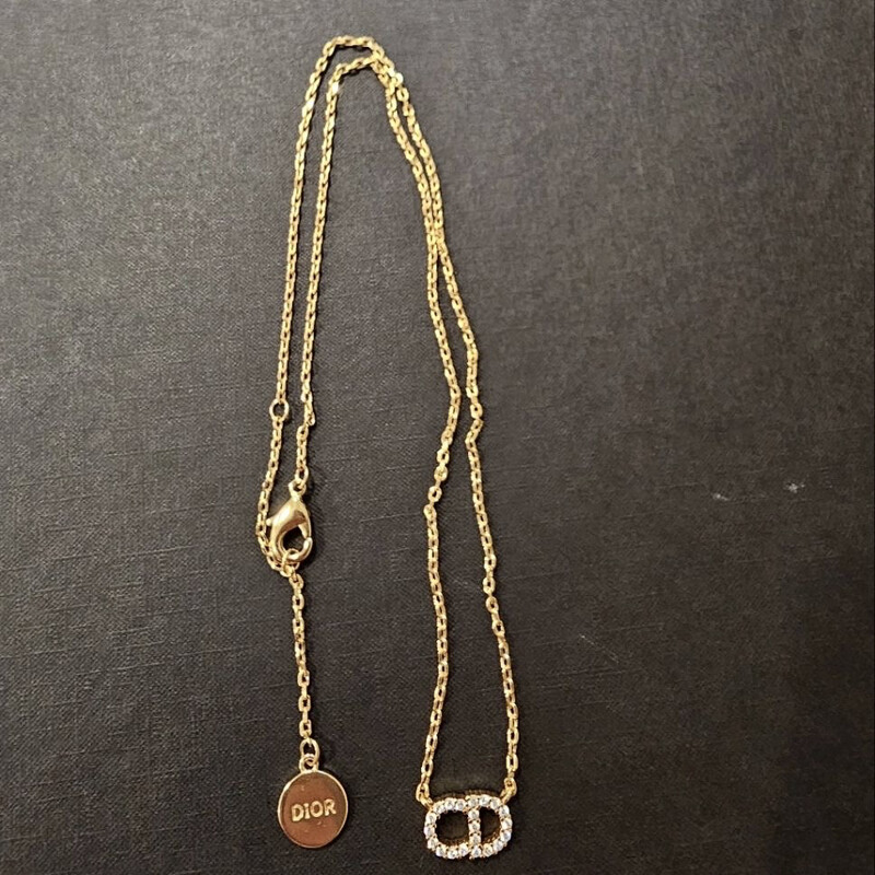 High Quality Stainless Steel CD Classic Necklace with Zircons 20-26cm