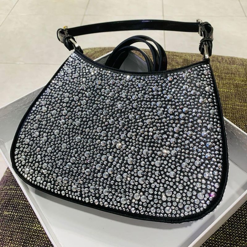 High Quality Cleo Diamond Bag Leather &amp; Satin Lining