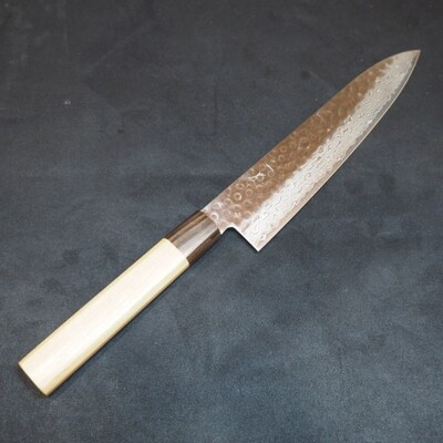 Hitohira HG Tsuchime Damascus Gyuto 210mm - Cherry Handle