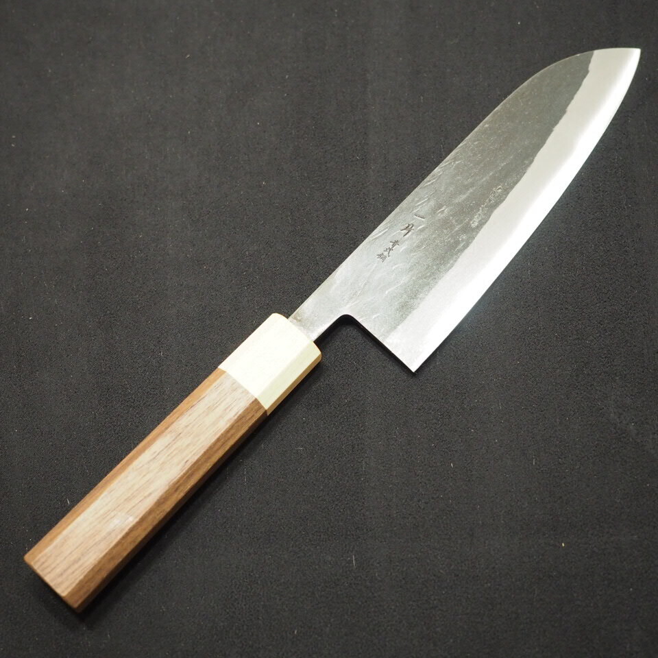 Hitohira TD Blue #2 Kurouchi 165mm Santoku Walnut handle