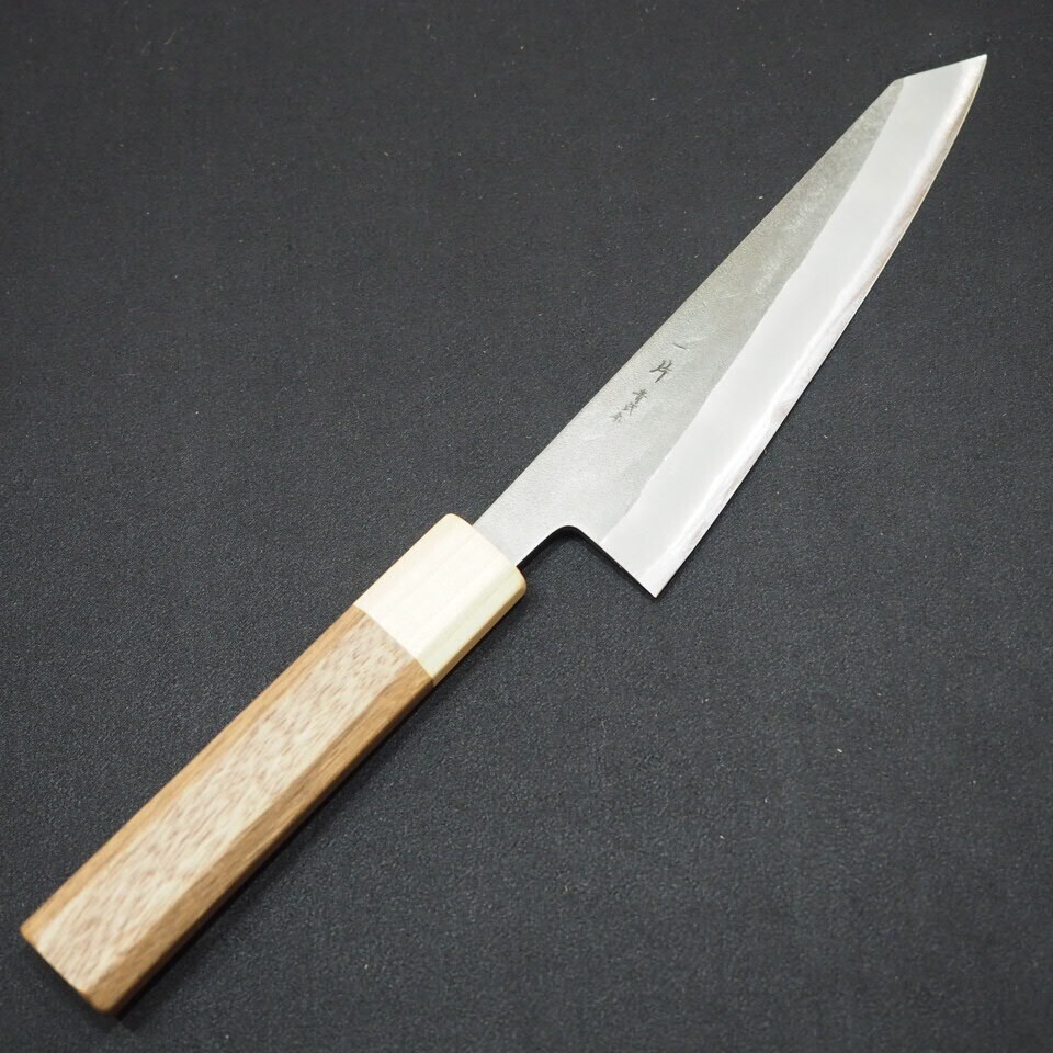 Hitohira TD Blue #2 Kurouchi 150mm Honesuki Kaku Walnut handle