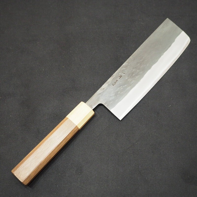 Hitohira TD Blue #2 Kurouchi 165mm Nakiri Walnut handle