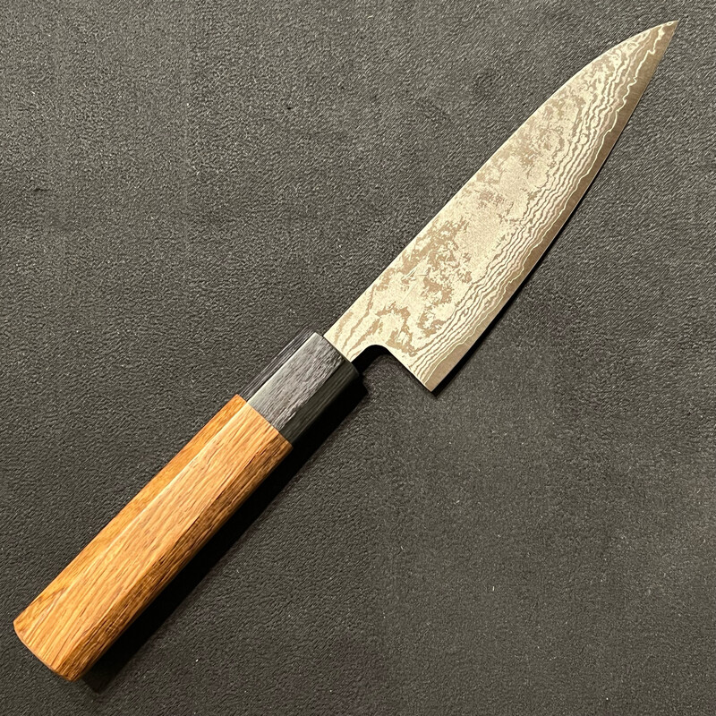 Hitohira Setsu Forged VG-10 Damascus Petty 140mm Jutan handle