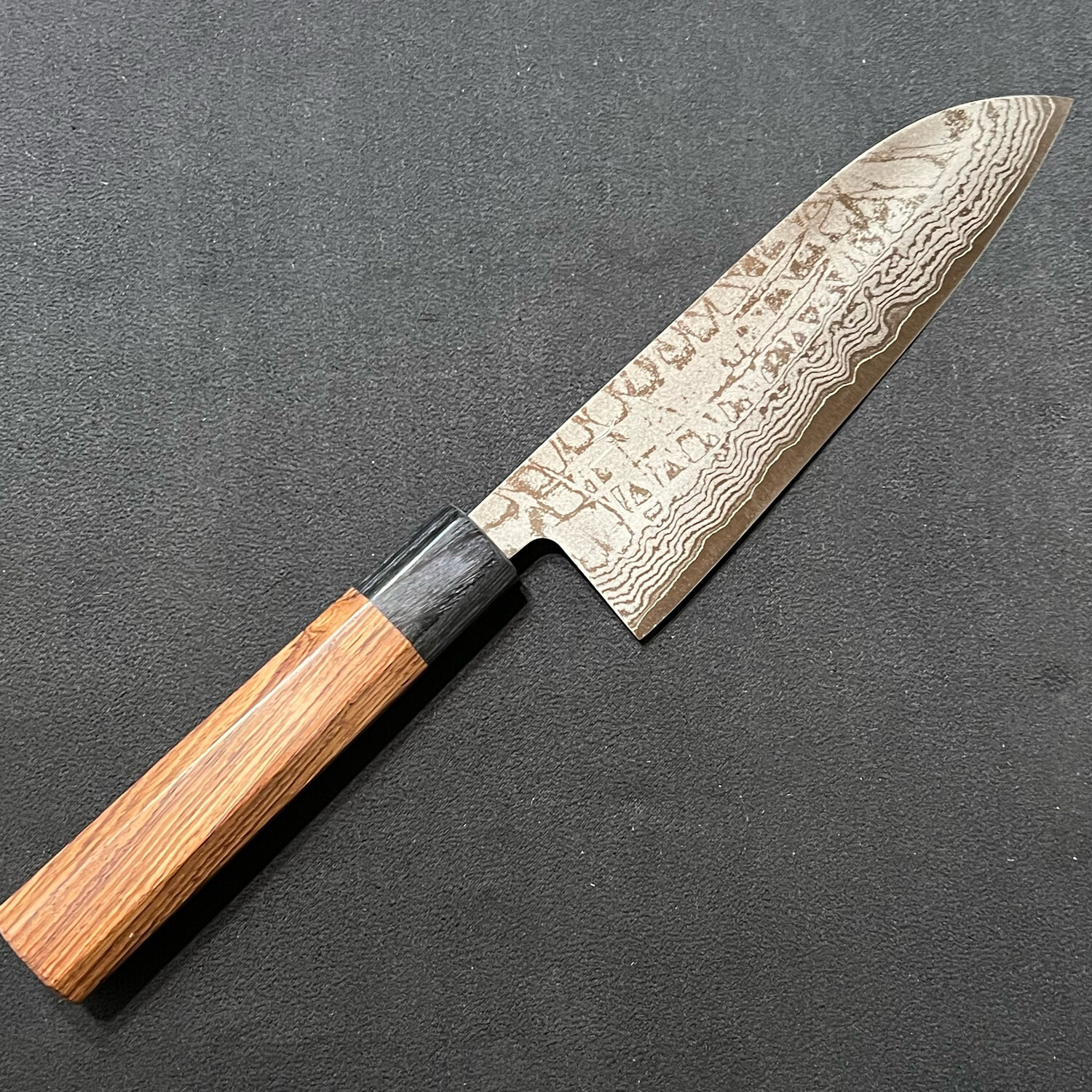 Hitohira Setsu Forged VG-10 Damascus Santoku 165mm Jutan handle