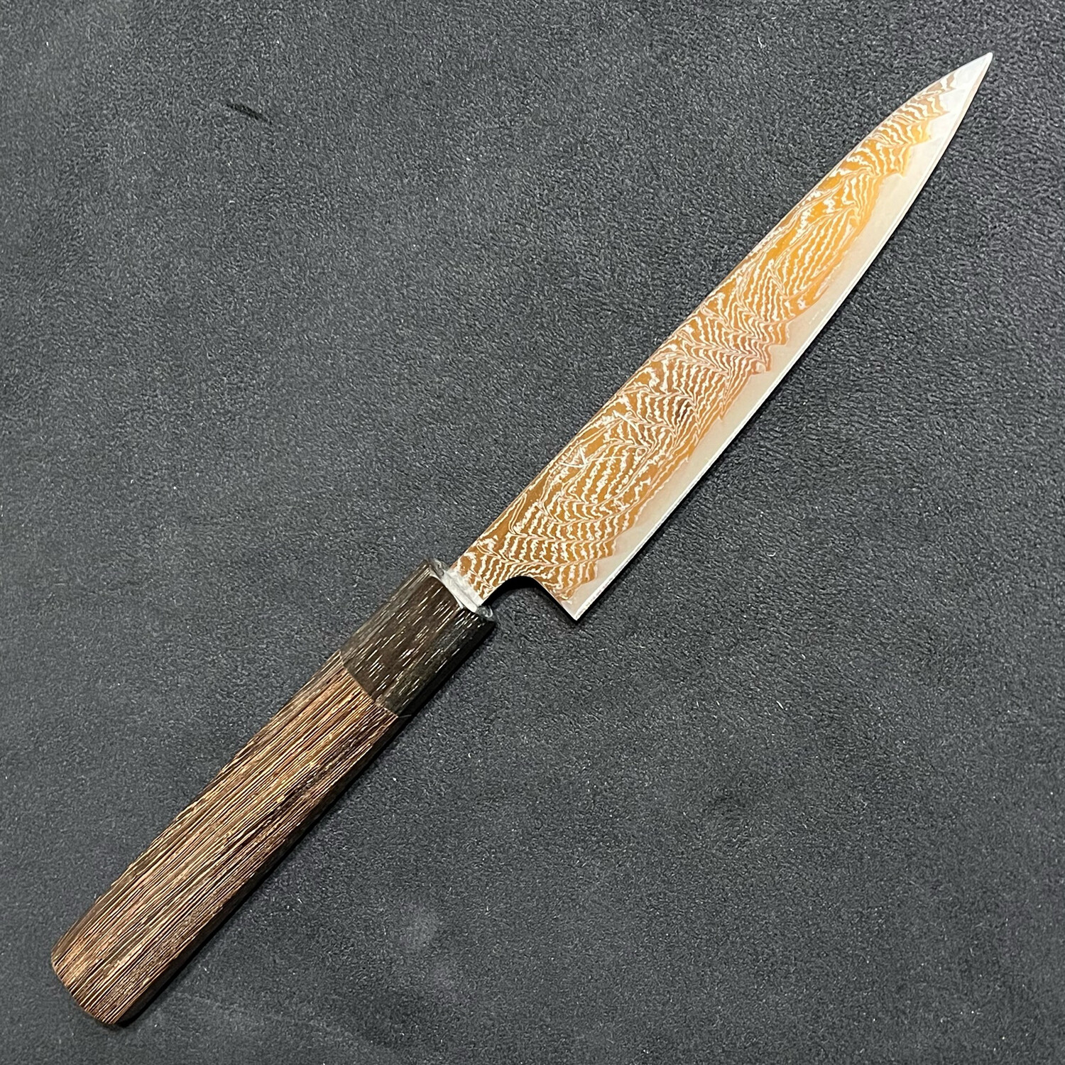 Hitohira Futana Nickel Damascus Petty 135mm
