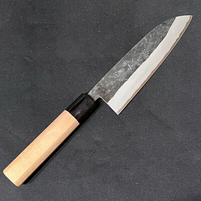 Hitohira Harima Forged Blue Super Stainless Clad Santoku 165mm