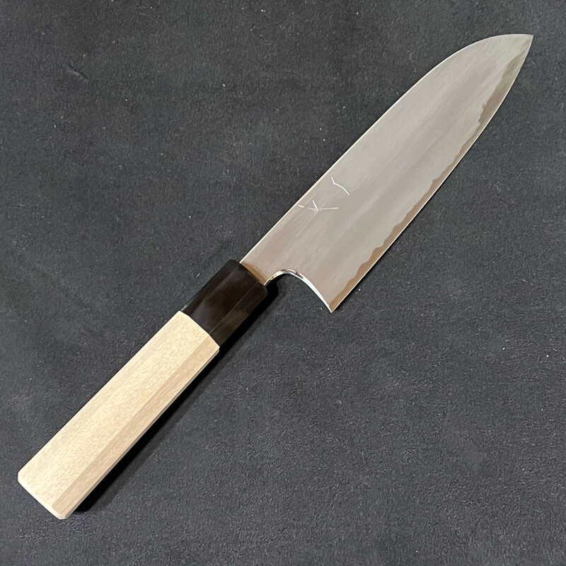 Hitohira Gorobei Rikichi White #2 Kasumi Santoku 165mm Ho wood handle
