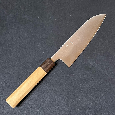 Hitohira Futana SB Migaki Santoku 170mm Cherry Wood Handle