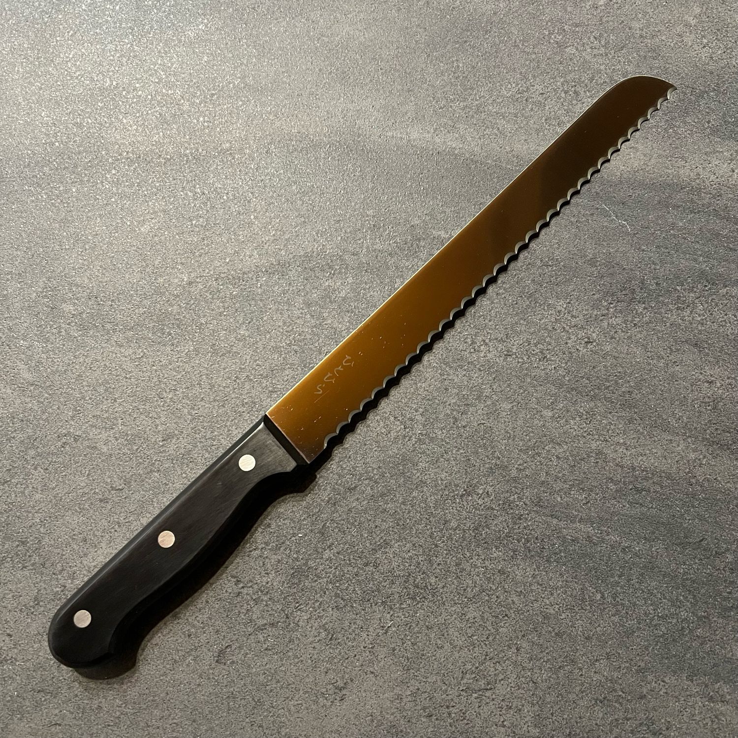 Hitohira Hiragana Bread Knife 250mm Pakka handle