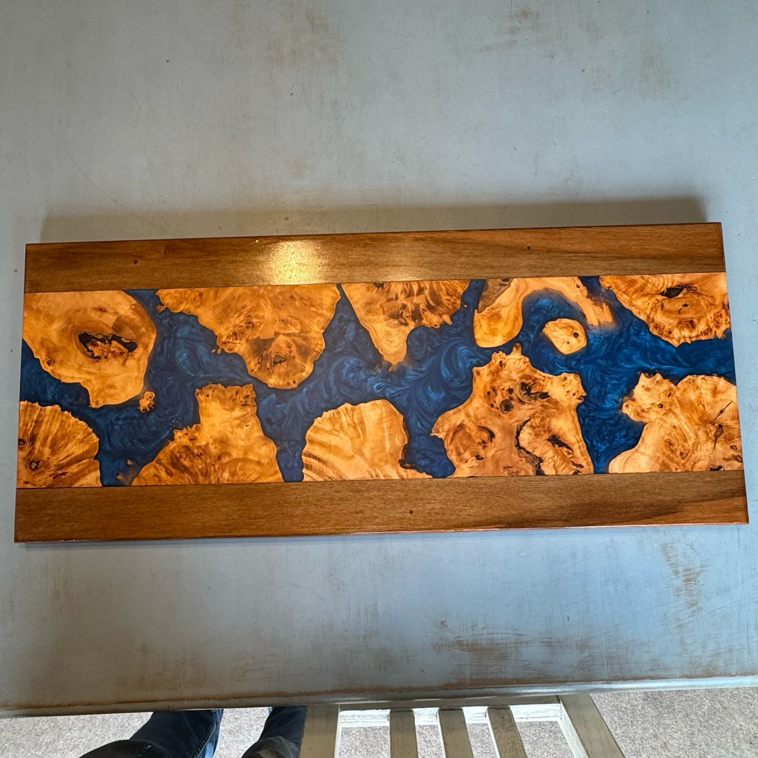 Sean Heseltine Large Black Alder & Rimu Blue Resin Food Platter