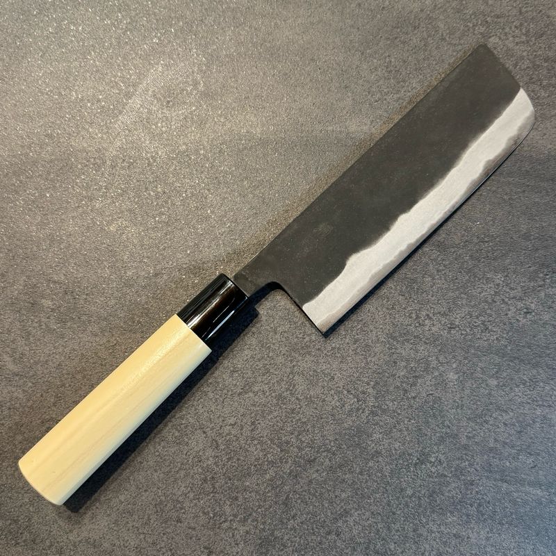 Morihei Kikuyu White #2 Kurouchi Nakiri 165mm with Poplar handle