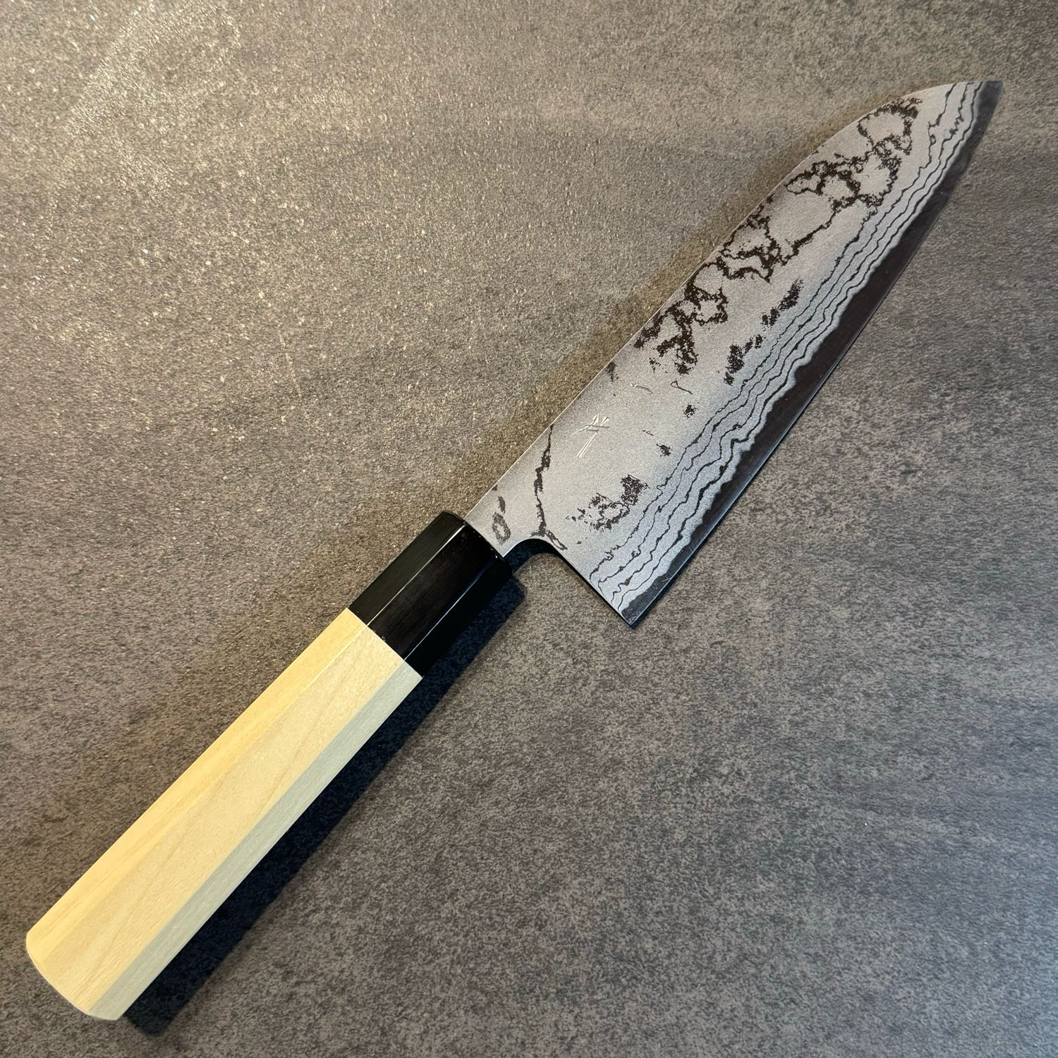 Hitohira GR Blue #2 Damascus Santoku 165mm
