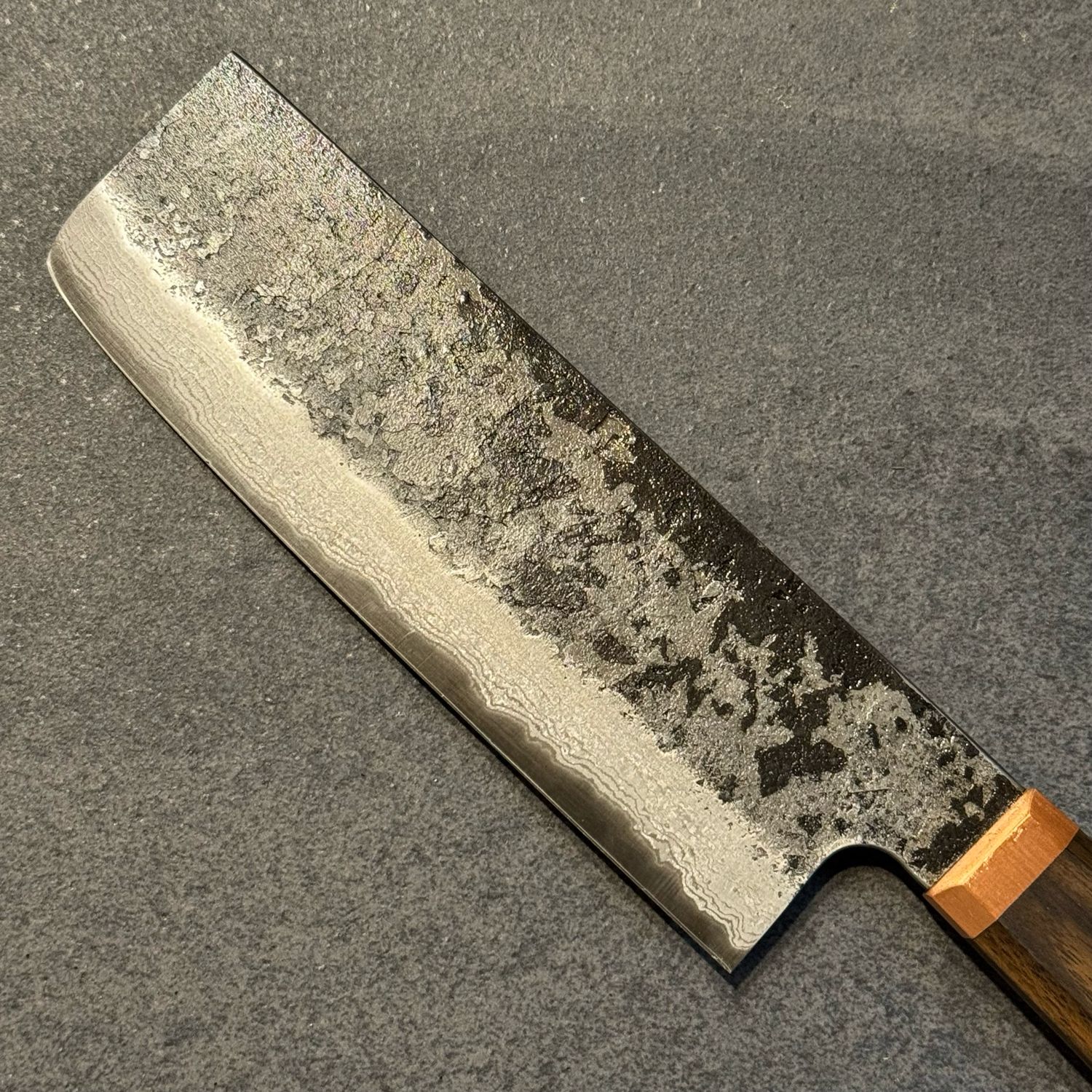 Blenheim Forge Stainless Clad Nakiri 165mm with Oak handle