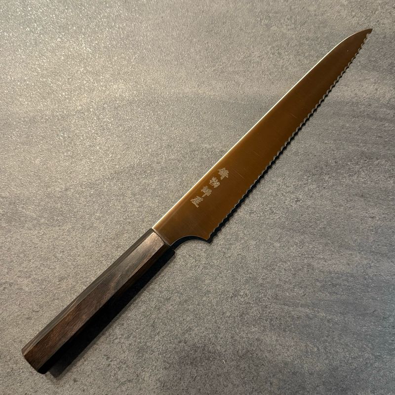 Hitohira Imojiya TH Stainless Bread Knife 240mm Ebony wood handle (wa)