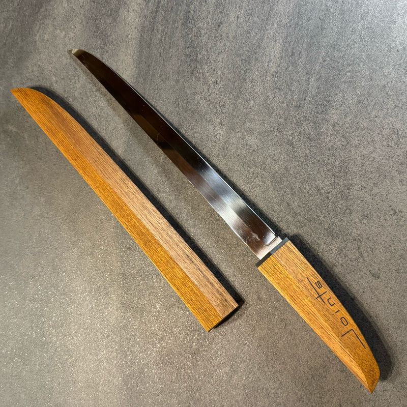 Joints Spearfishing 440c high carbon stainless steel TIPI RAHI fish filleting knife with Burmese Teak sheath