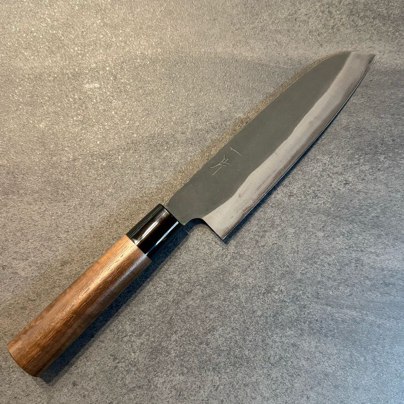 Hitohira Hizen Kurouchi White #2 Santoku 165mm Walnut Handle