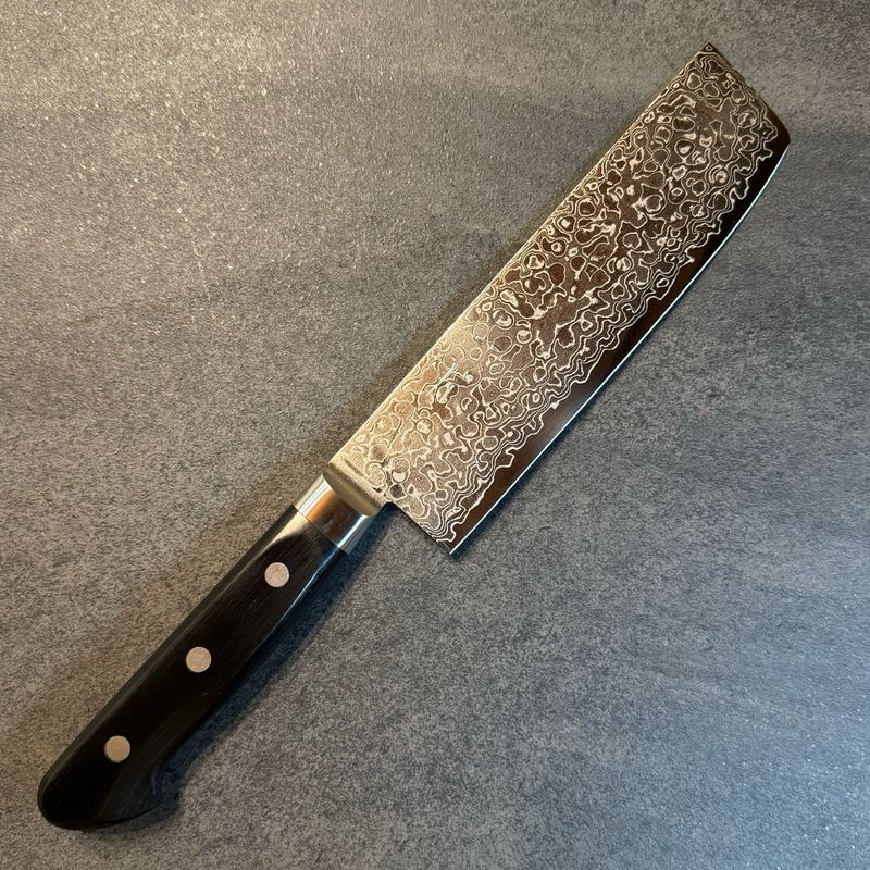 Hitohira HG Damascus Nakiri 160mm Pakka handle