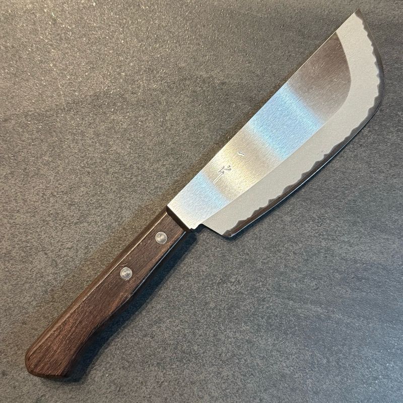 Mumei Stainless Pumpkin Cutter 150mm Rosewood handle