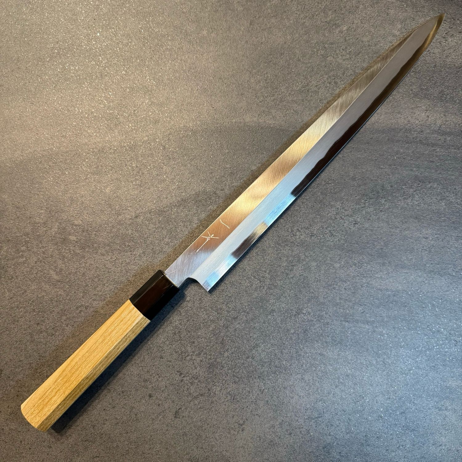 Hitohira Togashi Blue #2 Yanagiba 330mm Ho wood handle and saya
