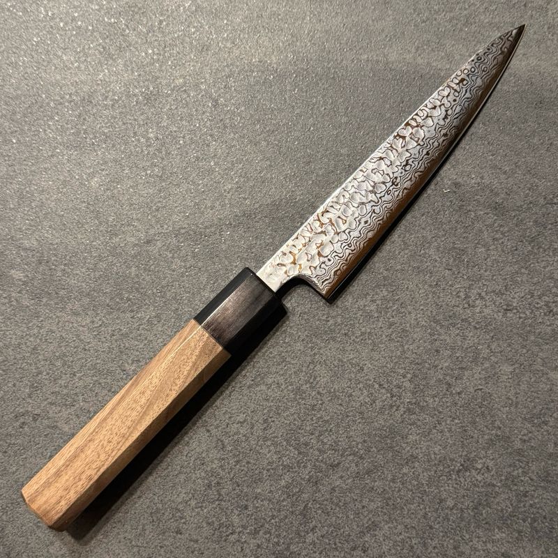 Hitohira Futana S3 Tsuchime Damascus Petty 135mm Walnut handle