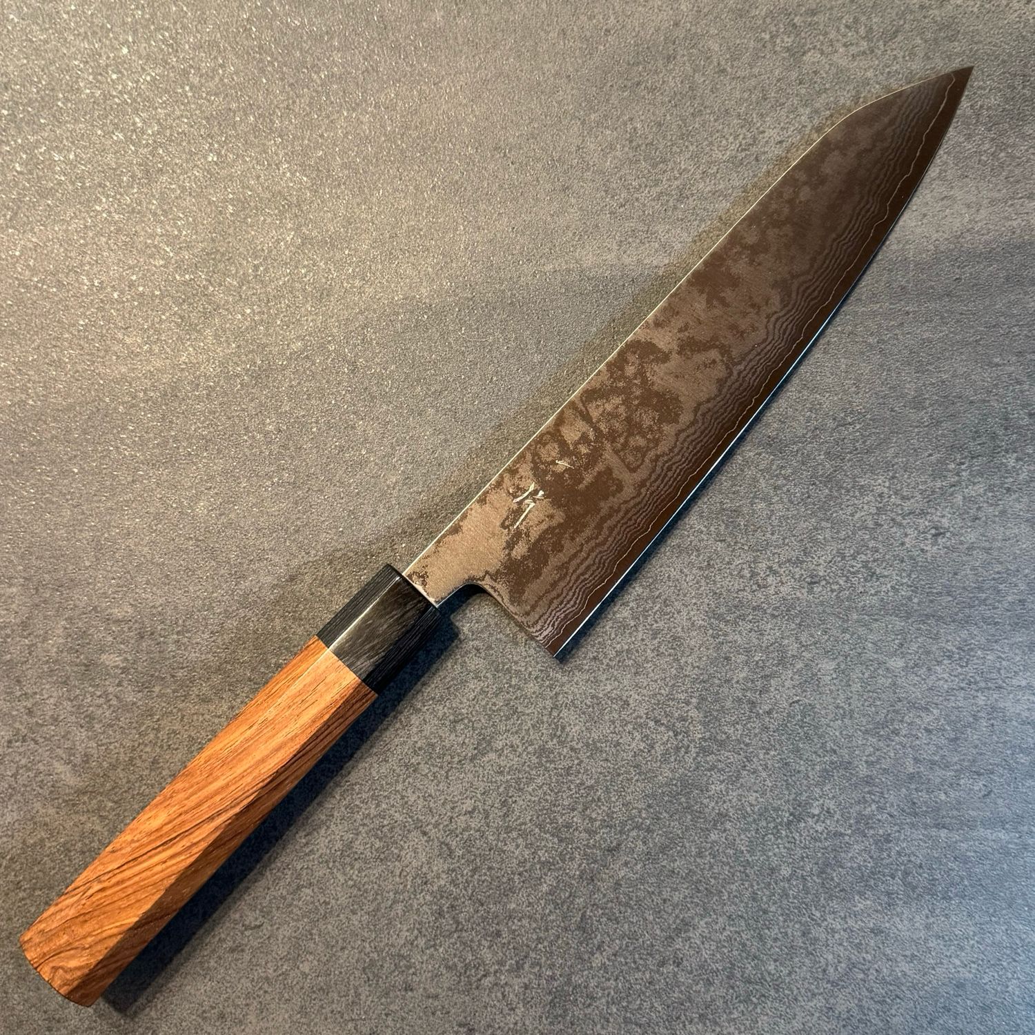 Hitohira Setsu Forged VG-10 Damascus Gyuto 210mm Jutan handle