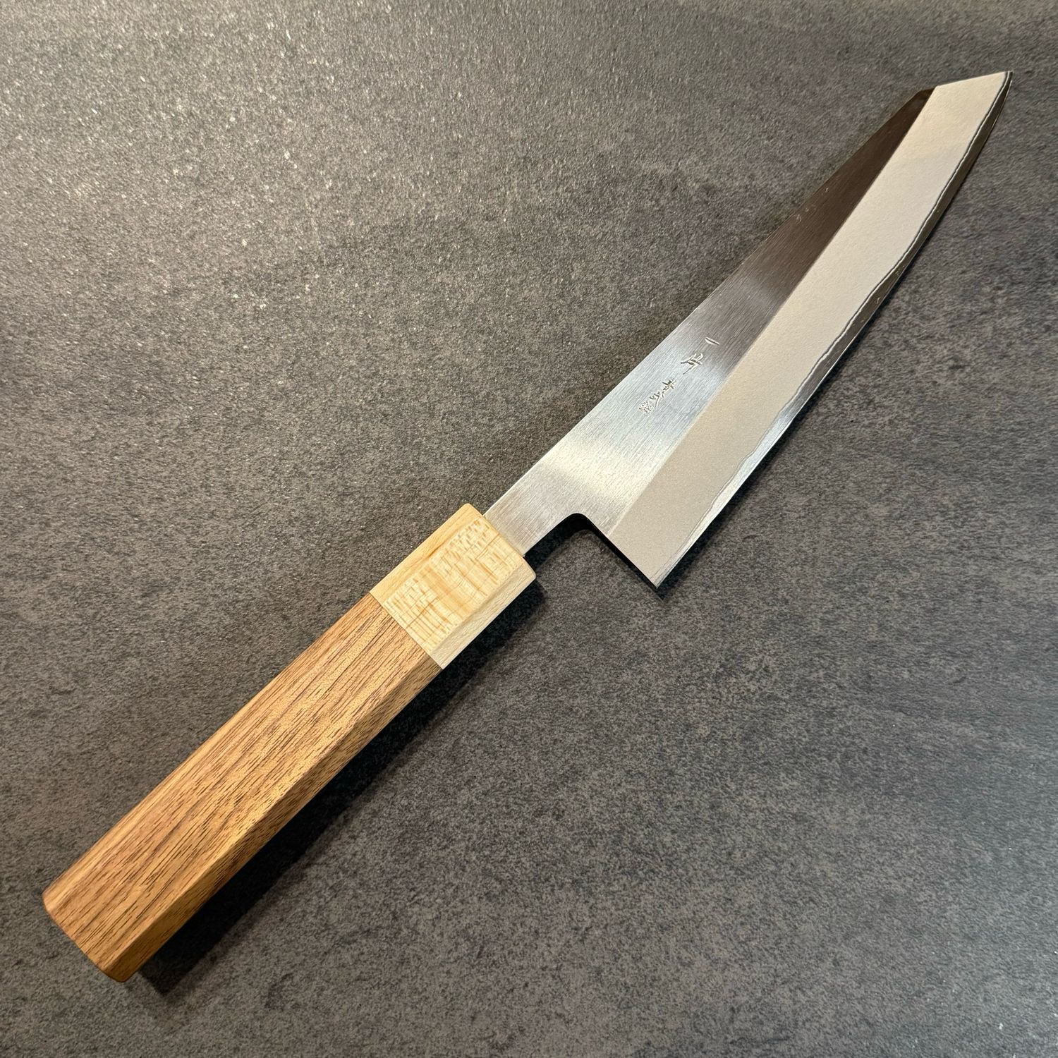 Hitohira TD Blue #2 Stainless Clad Migaki Honesuki Kaku 150mm with Walnut handle