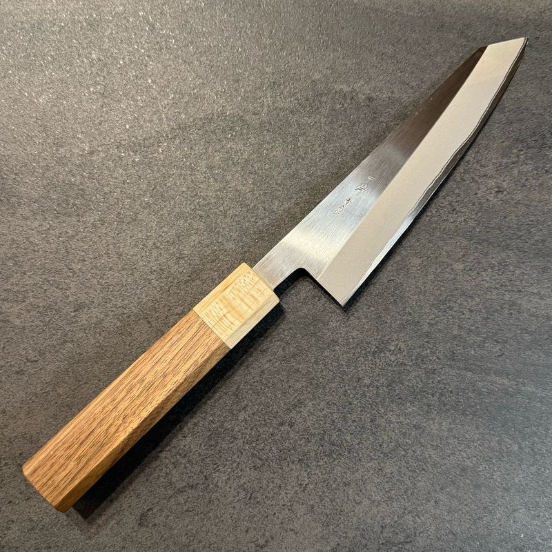 Hitohira TD Blue #2 Stainless Clad Migaki Honesuki Kaku 150mm with Walnut handle