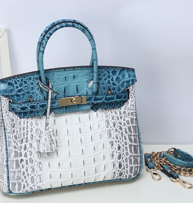 BaggLady Emboossed Crocodile Real Leather Birkin Style Bags
