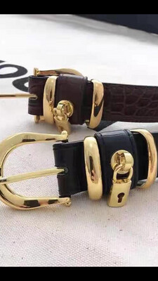 BaggLady Signature Real Crocodile Leather Belt