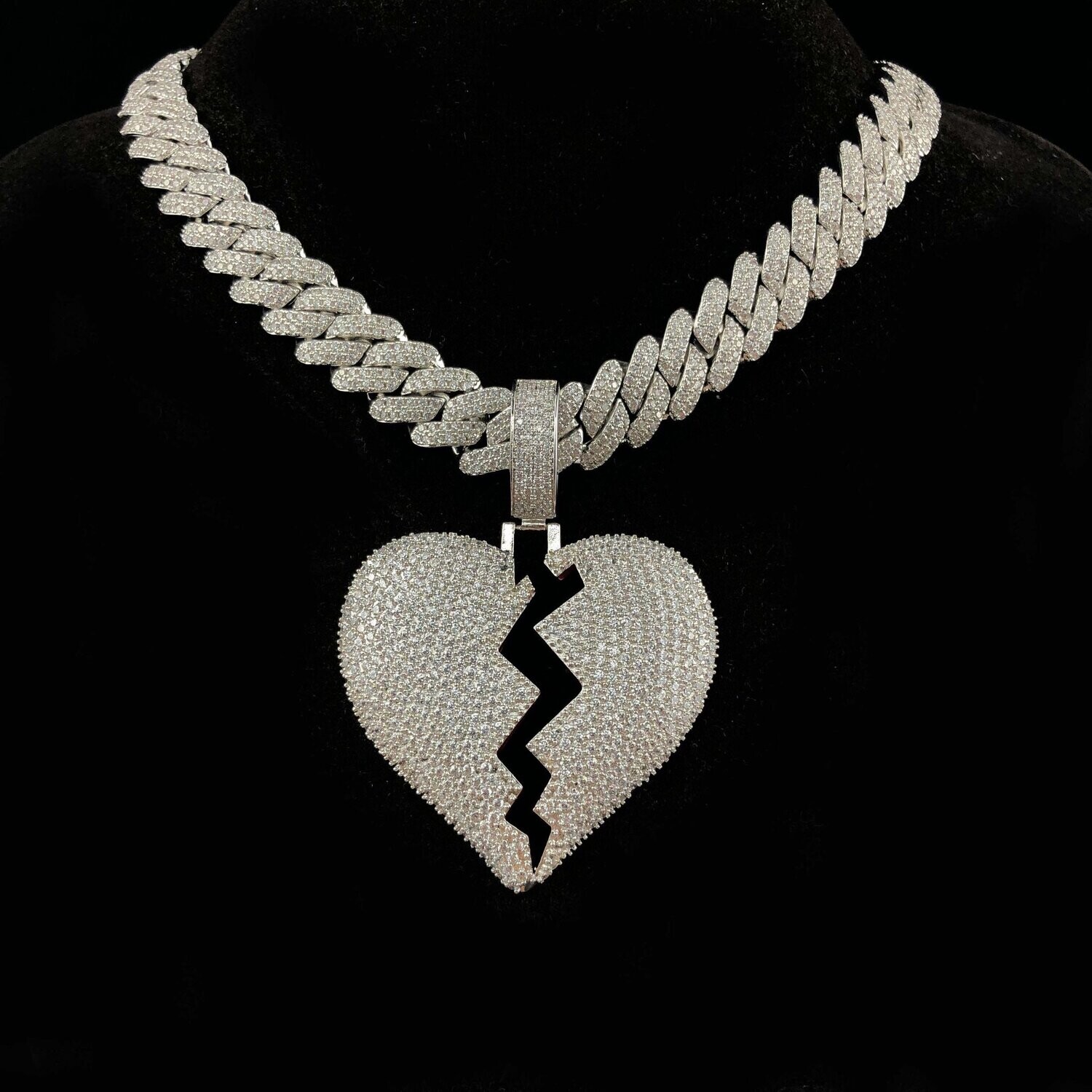 Iced Heart Pendant &amp; Chain