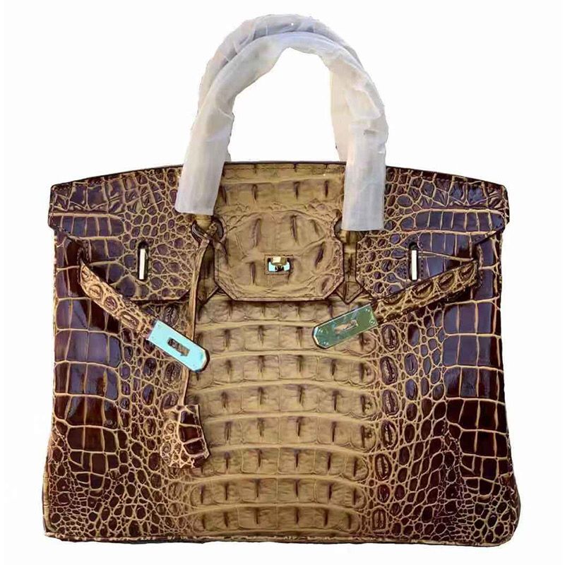 BaggLady Crocodile Embossed Genuine Leather Tote Bag