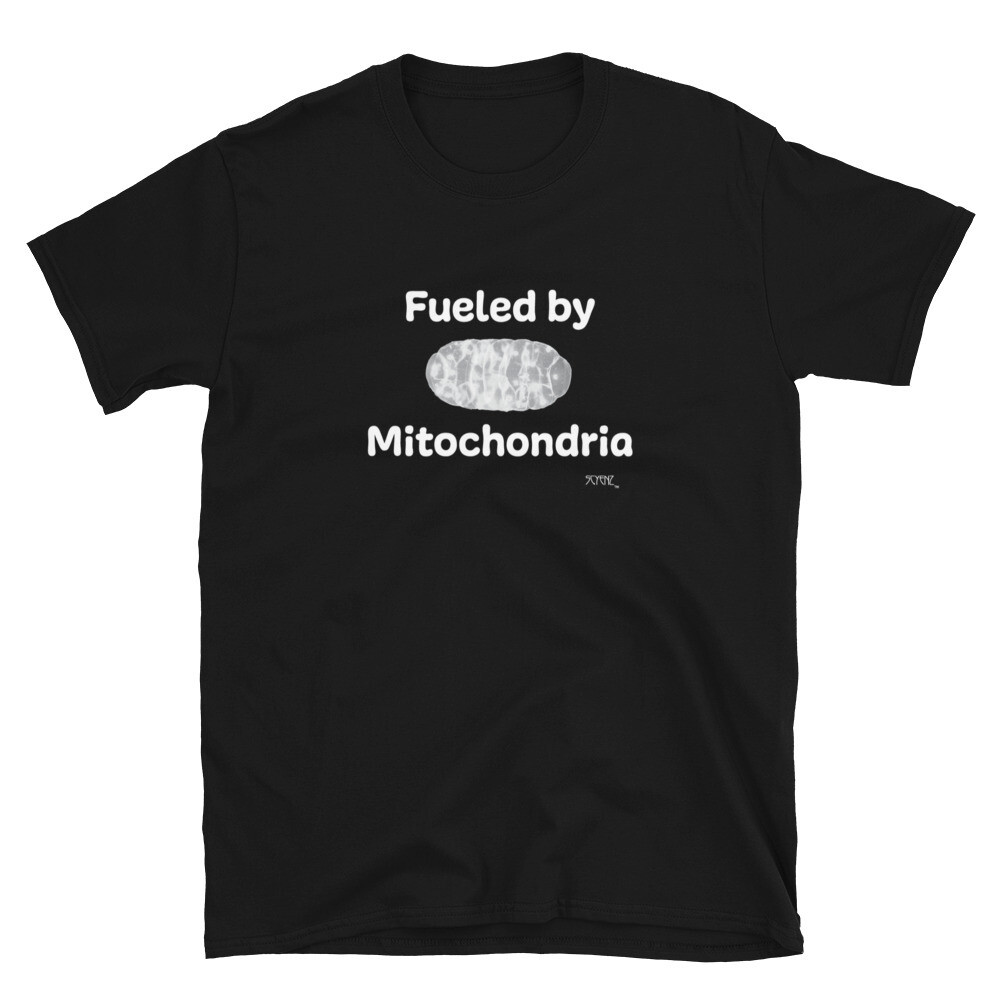 Mitochondria_2 SCYENZ Short-Sleeve Unisex T-Shirt - Science and Math Collection, Color: Black, Size: S