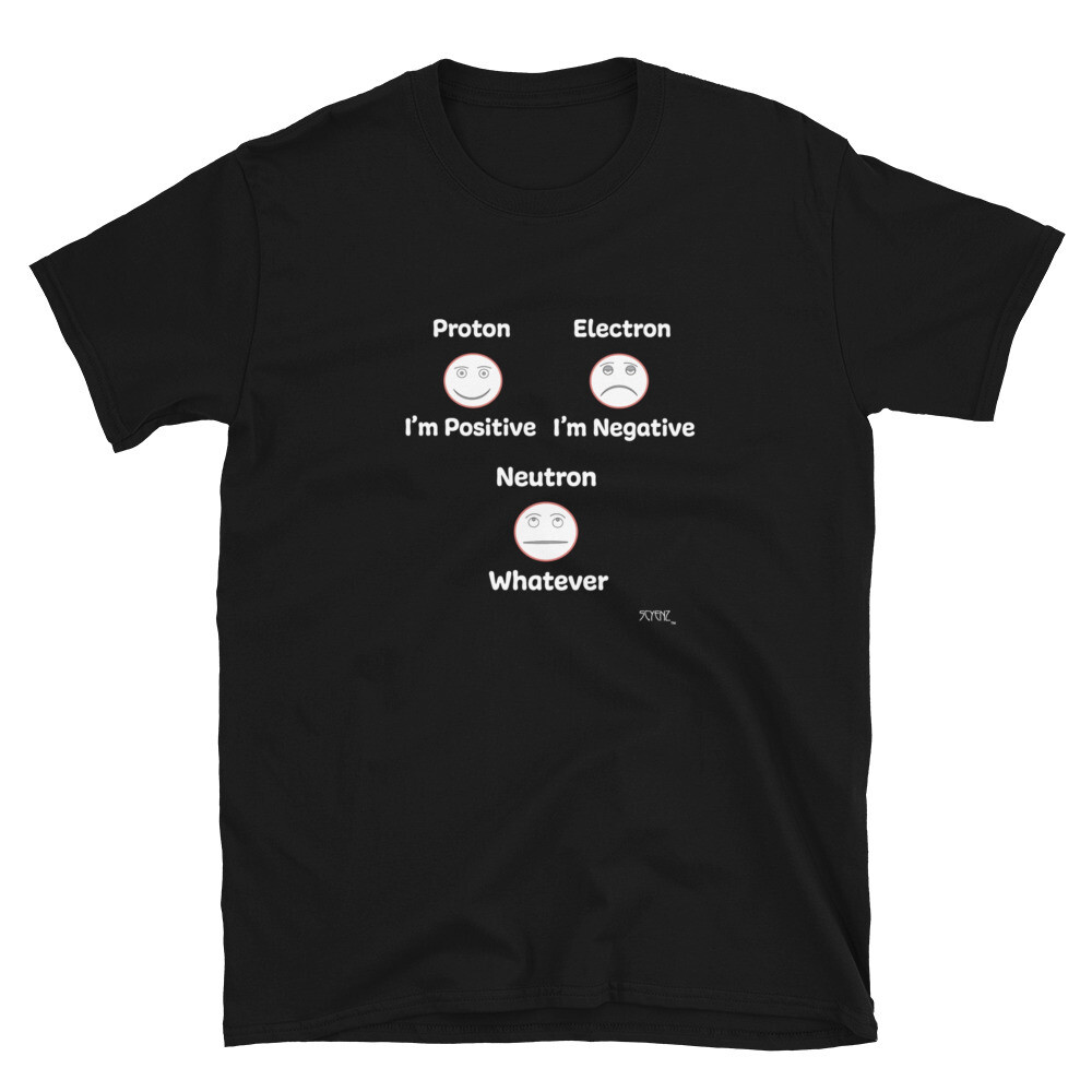 Neutron_Whatever SCYENZ Short-Sleeve Unisex T-Shirt - Science and Math Collection, Color: Black, Size: S