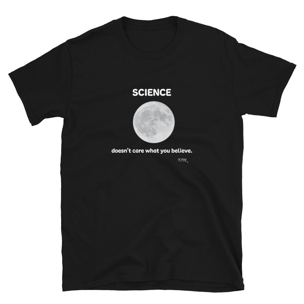 What_You_Believe_Moon SCYENZ Short-Sleeve Unisex T-Shirt - Science and Math Collection, Color: Black, Size: S