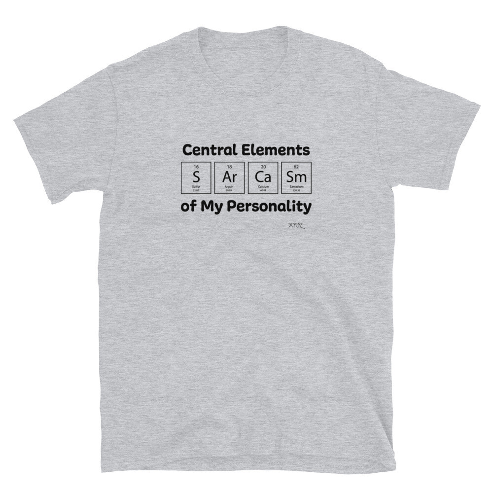 Sarcasm SCYENZ Short-Sleeve Unisex T-Shirt - Science and Math Collection, Color: Sport Grey, Size: S