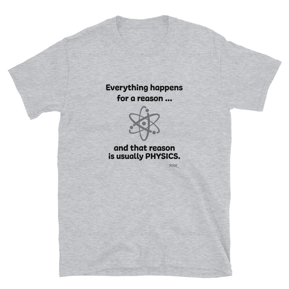 Usually_Physics SCYENZ Short-Sleeve Unisex T-Shirt - Science and Math Collection, Color: Sport Grey, Size: S