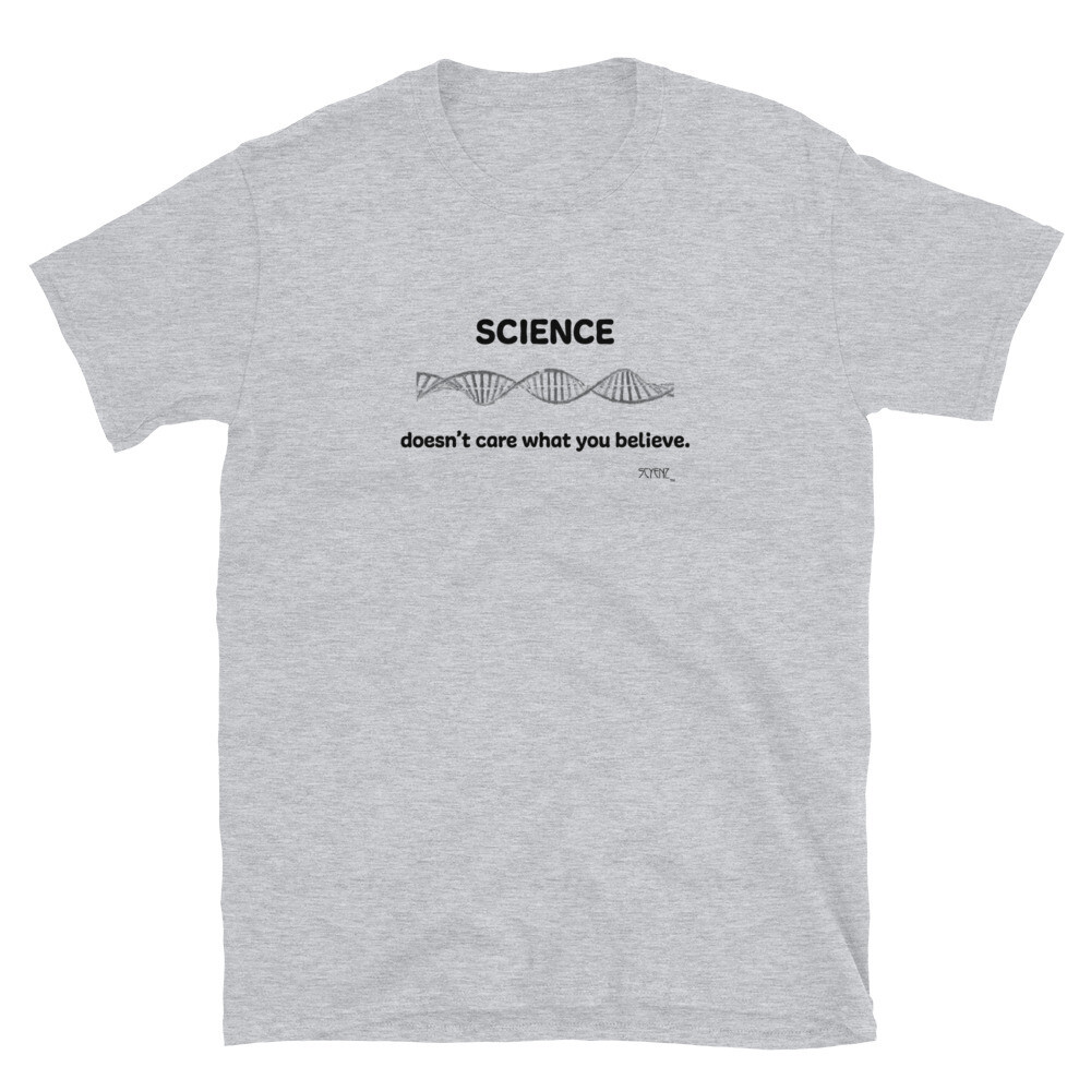 What_You_Believe_DNA_1 SCYENZ Short-Sleeve Unisex T-Shirt - Science and Math Collection, Color: Sport Grey, Size: S