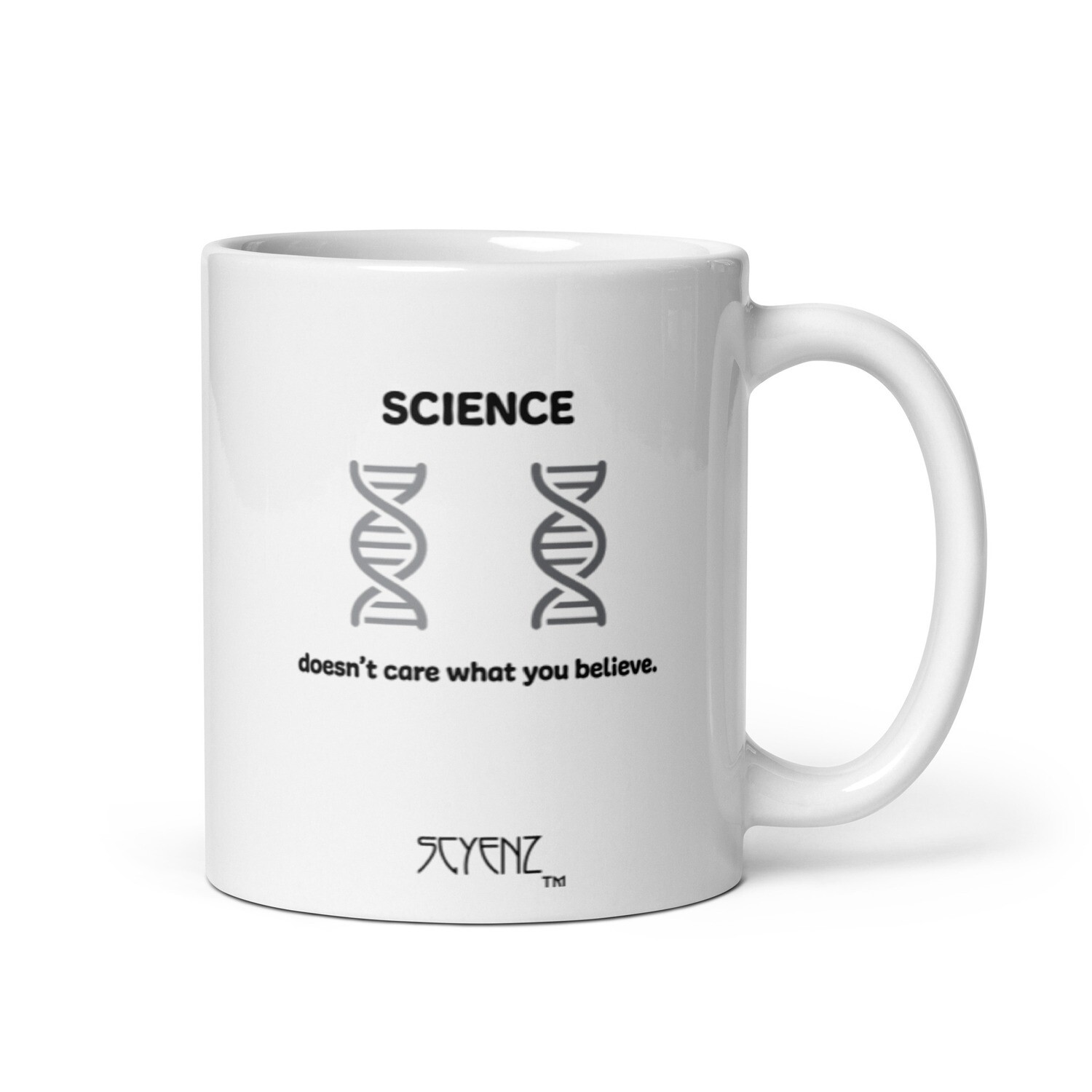 What_You_Believe_DNA_2 SCYENZ White glossy mug - Science and Math Collection