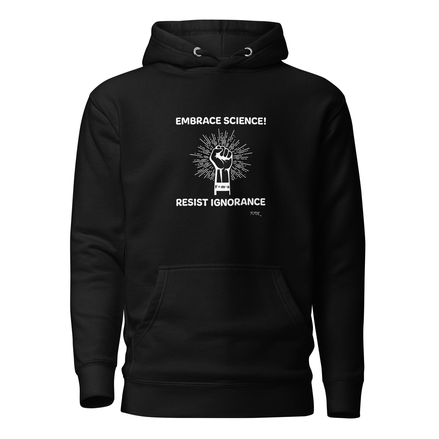 Embrace_Science SCYENZ Unisex Hoodie - Science and Math Collection, Color: Black, Size: S